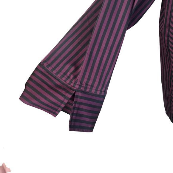Foxcroft Purple Stripe Button Up Shirt Size 20W Shaped Wrinkle Free - Picture 4 of 8